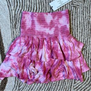 YANA K Portofino skirt 💗 pink tie-dye 💗 attached shorts 💗 small 💗 NWT